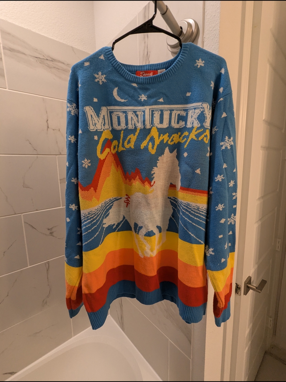 Sunny Blue 'Montucky Cold Snacks' Graphic Crewneck Sweater